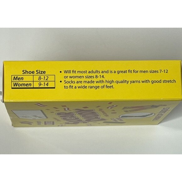 Candy Bar Crew Socks Black Yellow Red Gift Boxed One Size Fun Novelty Pair - Picture 8 of 8